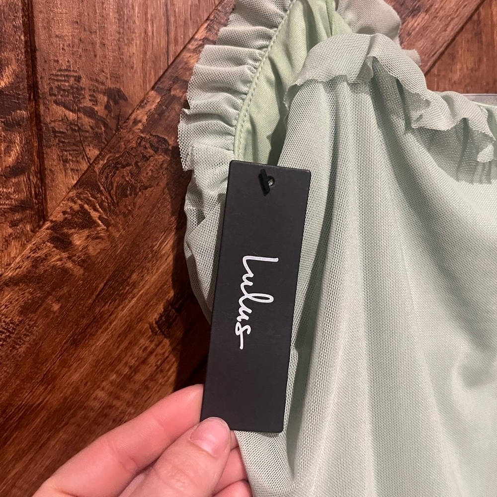 Lulus NWT sage green tule tank body suit women's XL‎ - Picture 6 of 9